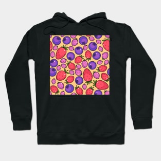 Extra fresh berries summer yellow pattern Hoodie